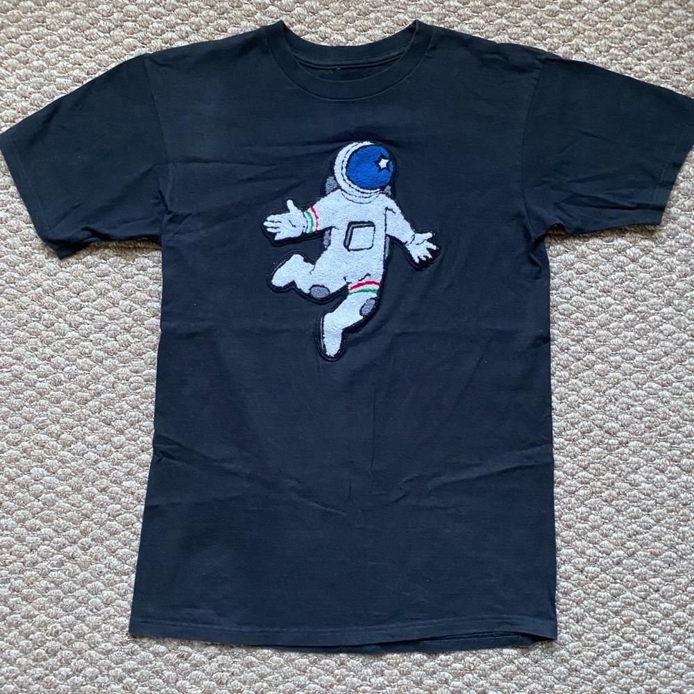 Felted Soft Astronaut Black Short Sleeve Tee Shirt Size Small